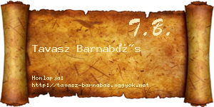 Tavasz Barnabás névjegykártya